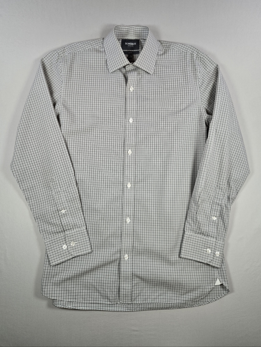 Bonobos Daily Grind Wrinkle-Free Slim Fit Dress Shirt 16 / 35 Gingham